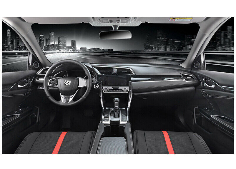 Steering Wheel Frame Cover Trim 3PCS for Honda for Civic 10th 2016-2021 Carbon Fiber