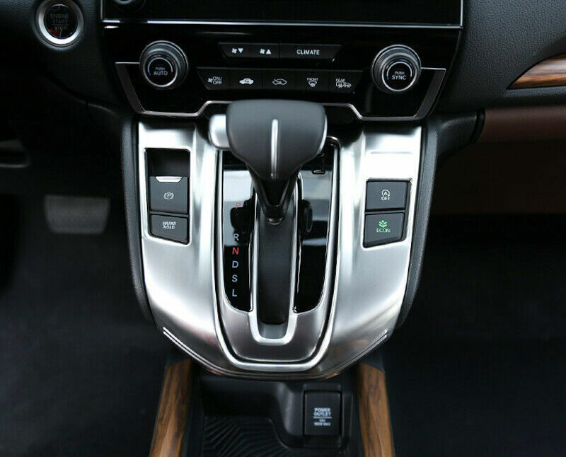 for Honda CR-V 2017-2022 silver steel Inner Console Gear Shift Panel Cover Trim