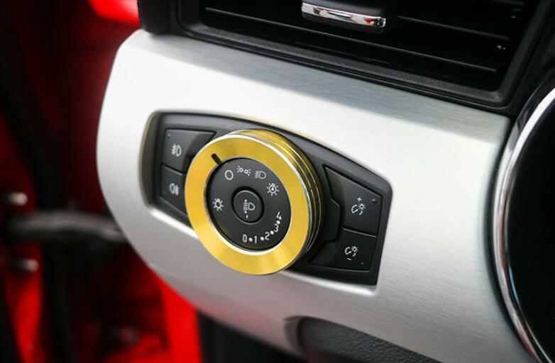 for Ford for Mustang 2015-2022 Golden Aluminum Function Control Button Button Trim