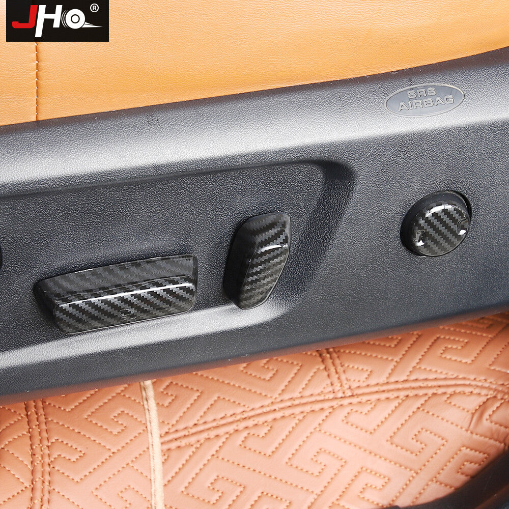 Car for Seat Adjust Button Cover Carbon Fiber Trim Decor for Toyota Tundra 2014-2021