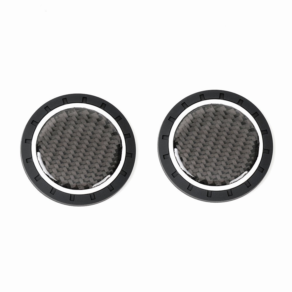 4PCS Carbon Fiber Cup Holder Pad Water Cup Slot Non-Slip Mat Car Accessories