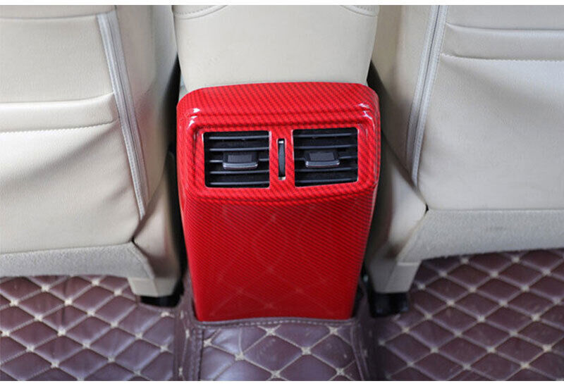 for Nissan Rogue 2014-2020 Red Carbon Rear Air Outlet Vent Panel anti-kick Trim