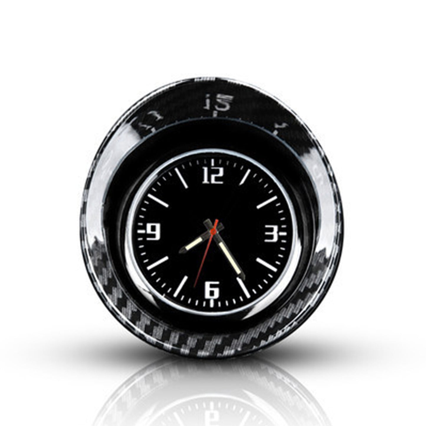 Pointer clock with luminous carbon fiber backlight for car dashboard interiors