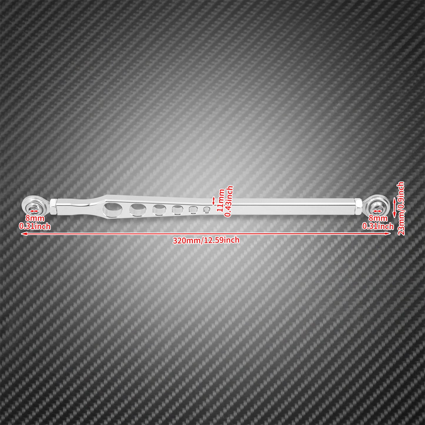 Chrome 6 Holes Gear Shift Linkage Lever Fit for Harley Touring Dyna Softail CVO Q