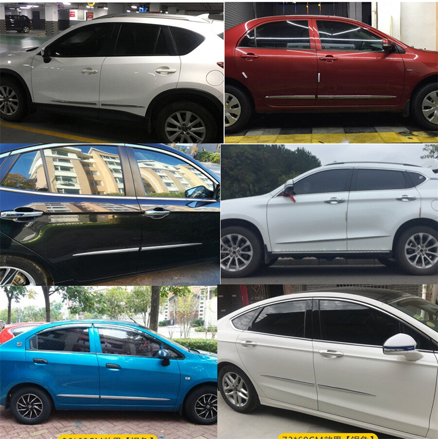 Chrome Side Skirt Door Side Line Sill Garnish Body Molding Trim Cover UNIVERSAL