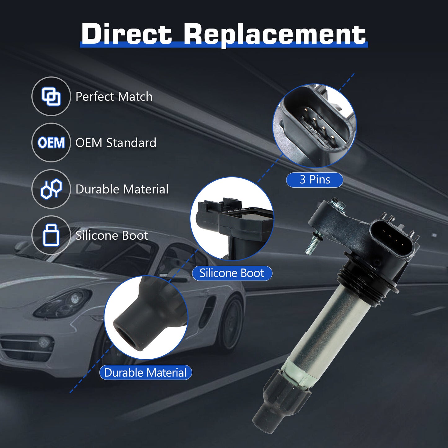 6 Ignition Coil Pack for GMC Acadia for Chevy Traverse for Cadillac ATS CTS for Saturn UF569