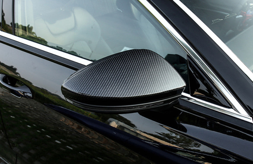 2P for Audi for A8 2019-2023 ABS Carbon Fiber Rear View Side Door Mirror Cover Trim