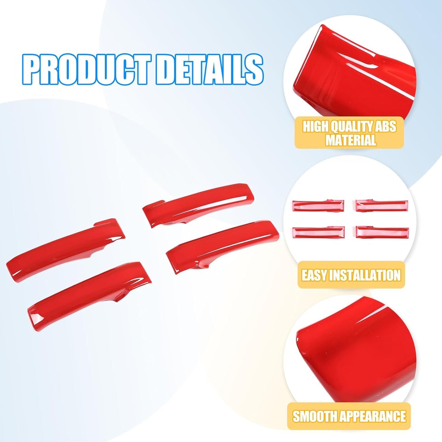 For T@yota Tundra/Sequoia 2007-2020 Red Car Inner Door Handle Panel Cover Trim