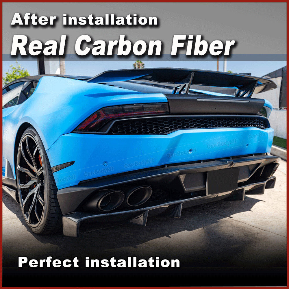 Fit for Lamborghini for Huracan LP600 LP610 Real Carbon Fiber Rear Bumper Diffuser