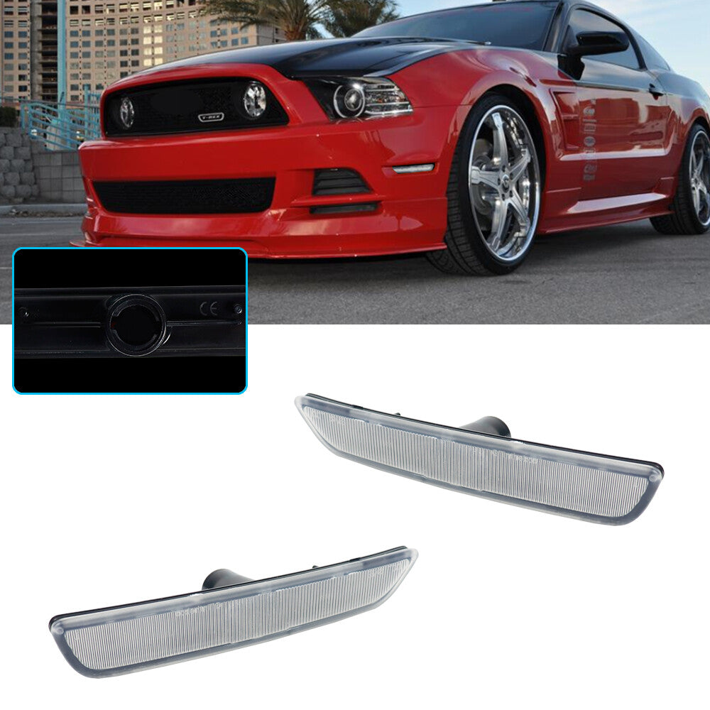 2-piece front marker lampshade shell suitable for 10-14 for Mustang , transparent lens- v