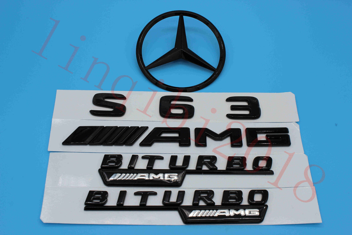 Gloss Black S63 Trunk Logo Sticker Decal Emblem Badge Package for W221 S300 S400