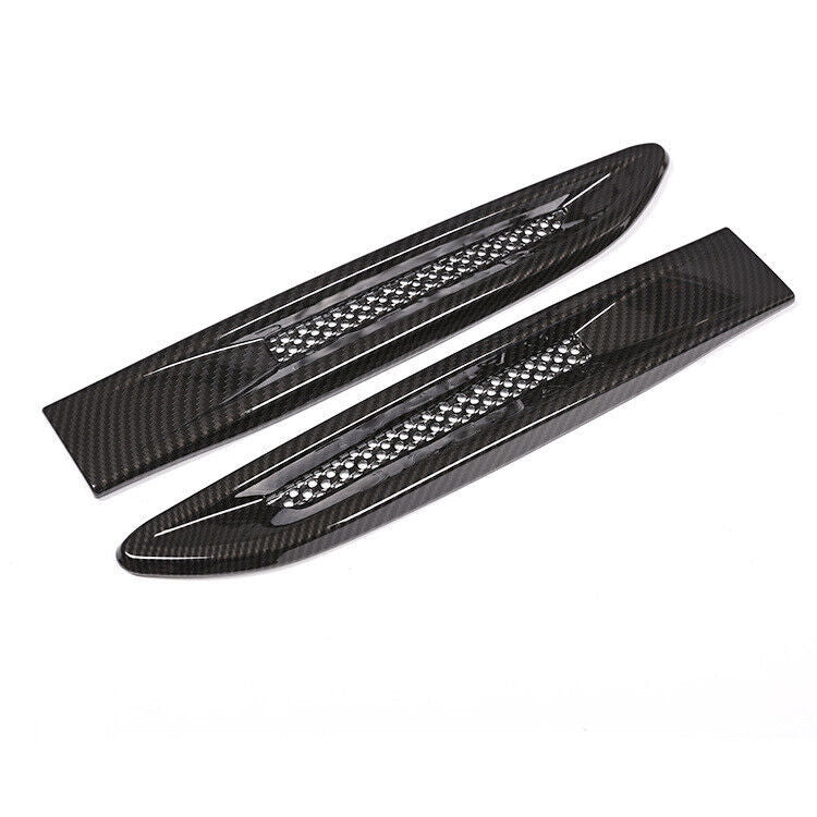 Pair for Jaguar XE F-Pace Carbon stripe Side Fender Air Vent Outlet Grille Trim