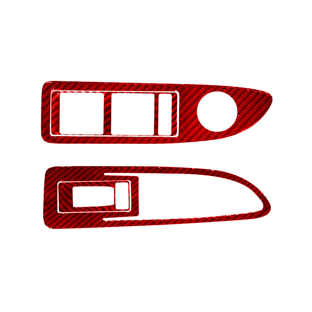 4Pcs Carbon Fiber Window Lift Control Panel Trim for Alfa Romeo Giulia 2017-2019 v
