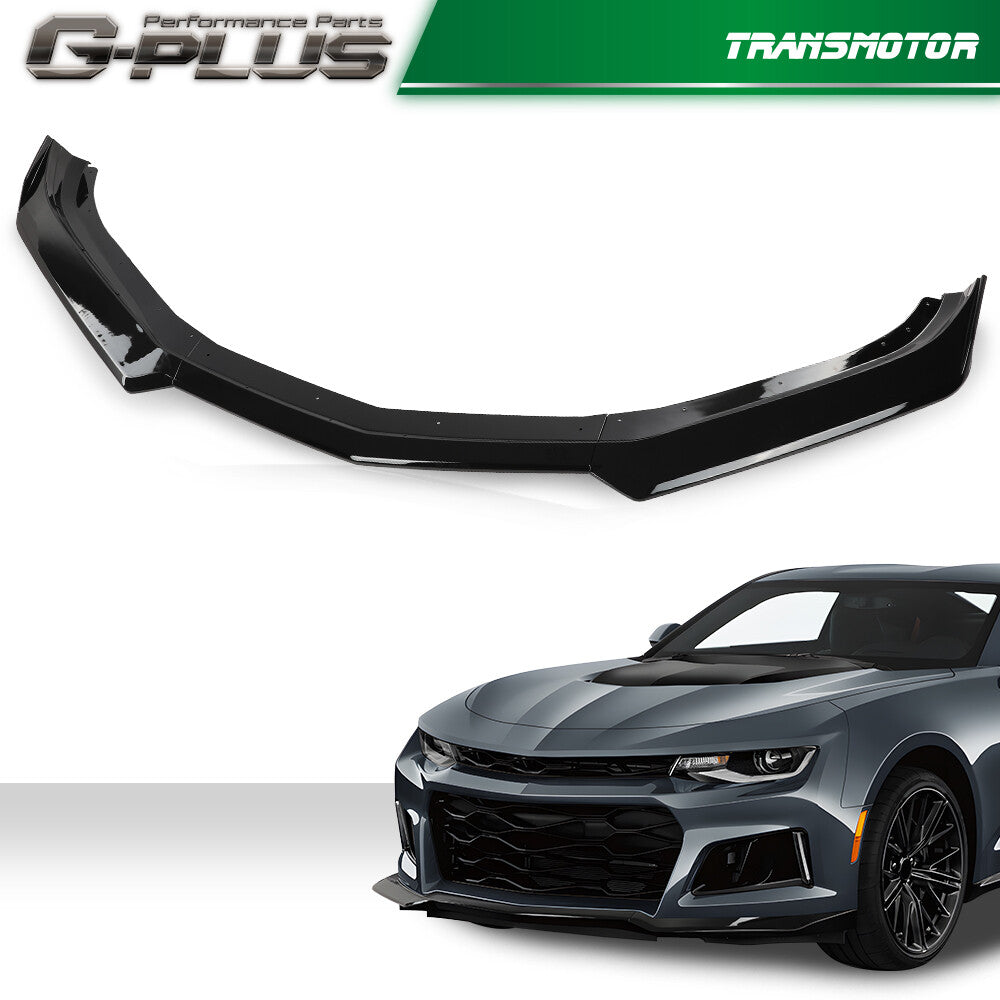 Suitable for 16-22 for Chevrolet Camaro 1LE Style Gloss Black Front Bumper Lip Splitter ABS Q