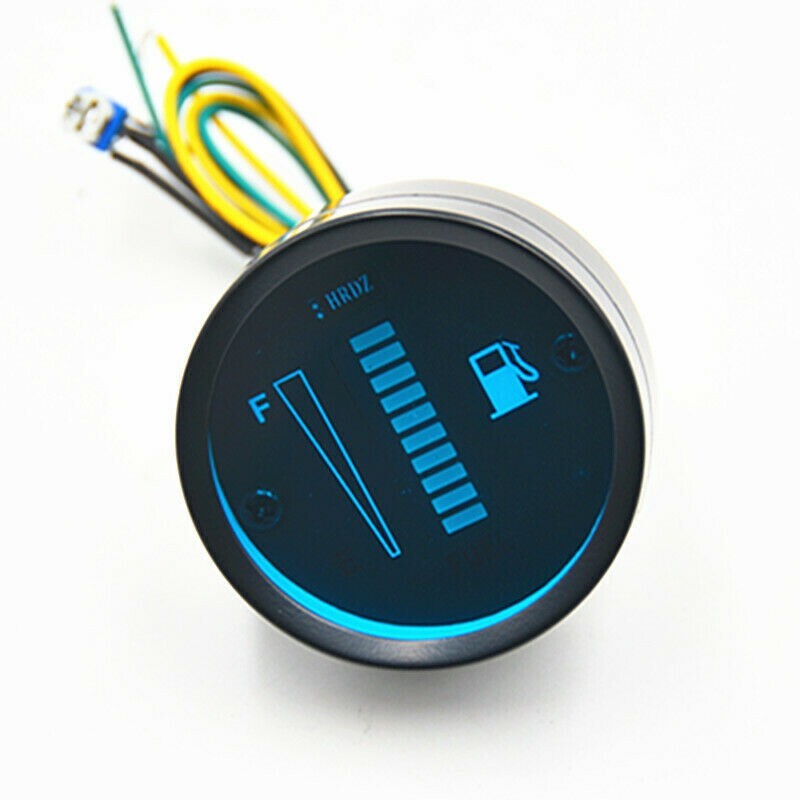 52mm 2 Fuel Level Gauge Car Meter Digital Green LED Light Automotive US