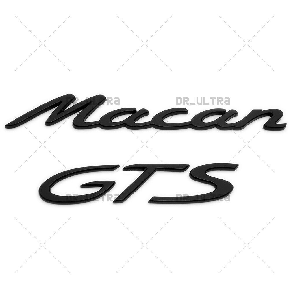 Matte Black Macan GTS Letters Rear Badge Emblem Nameplate Look Deck Lid