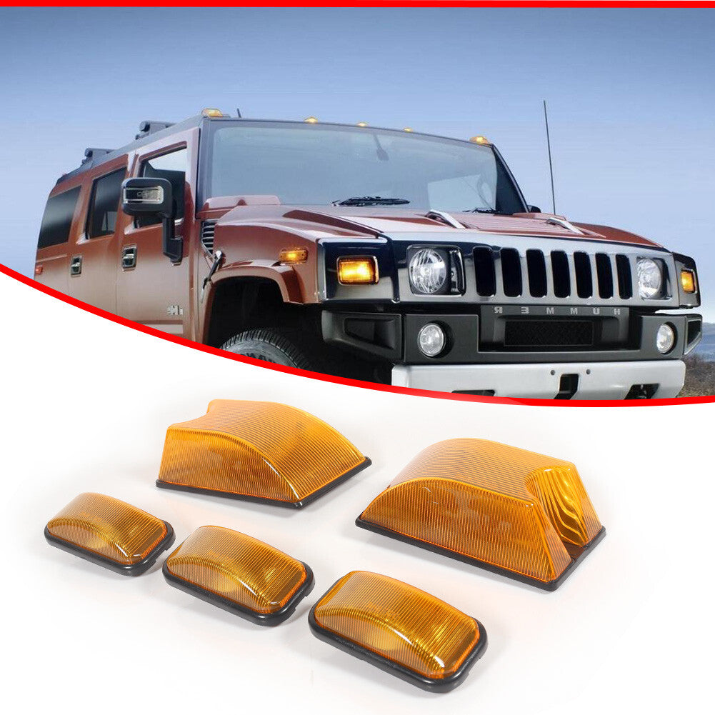 5-piece amber top running light housing for Hummer H2 SUT SUV from 2003 to 2009- v