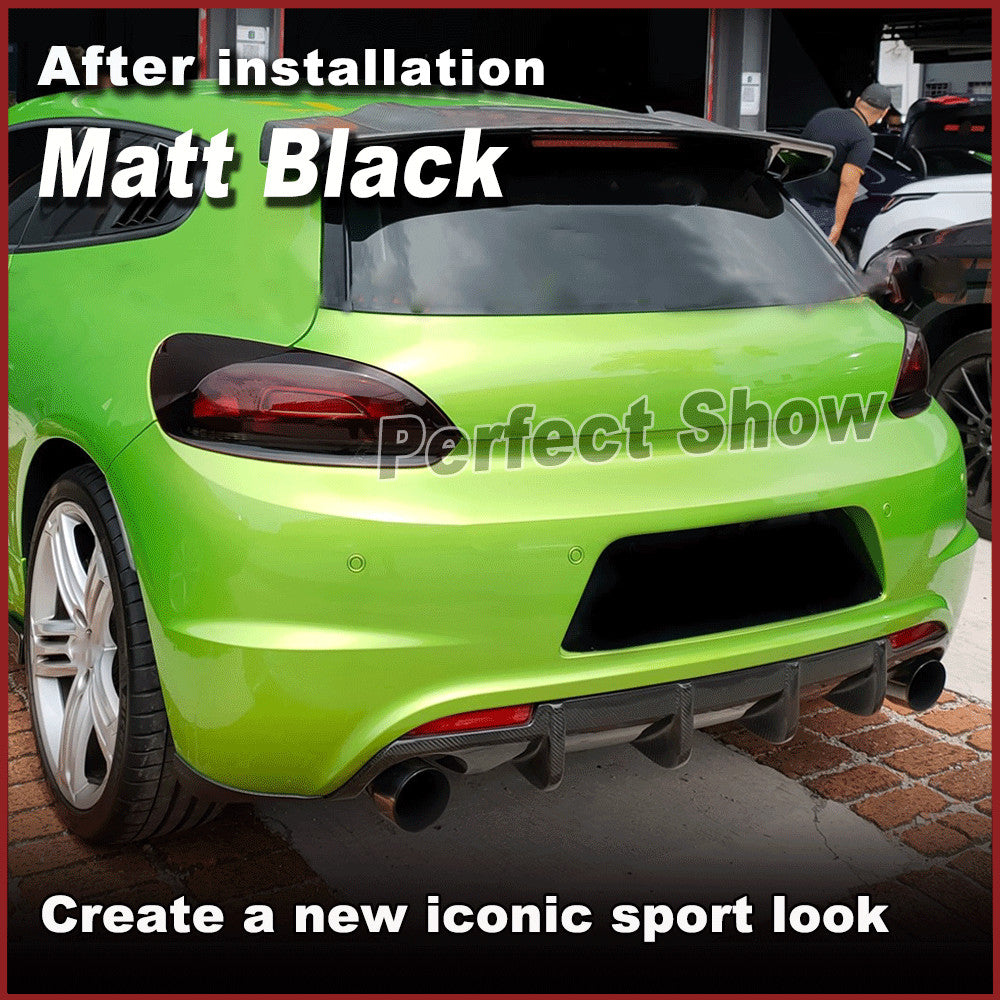 Fit for Volkswagen Scirocco R Bumper 09-14 Matt Black Rear Diffuser Dual Exhaust
