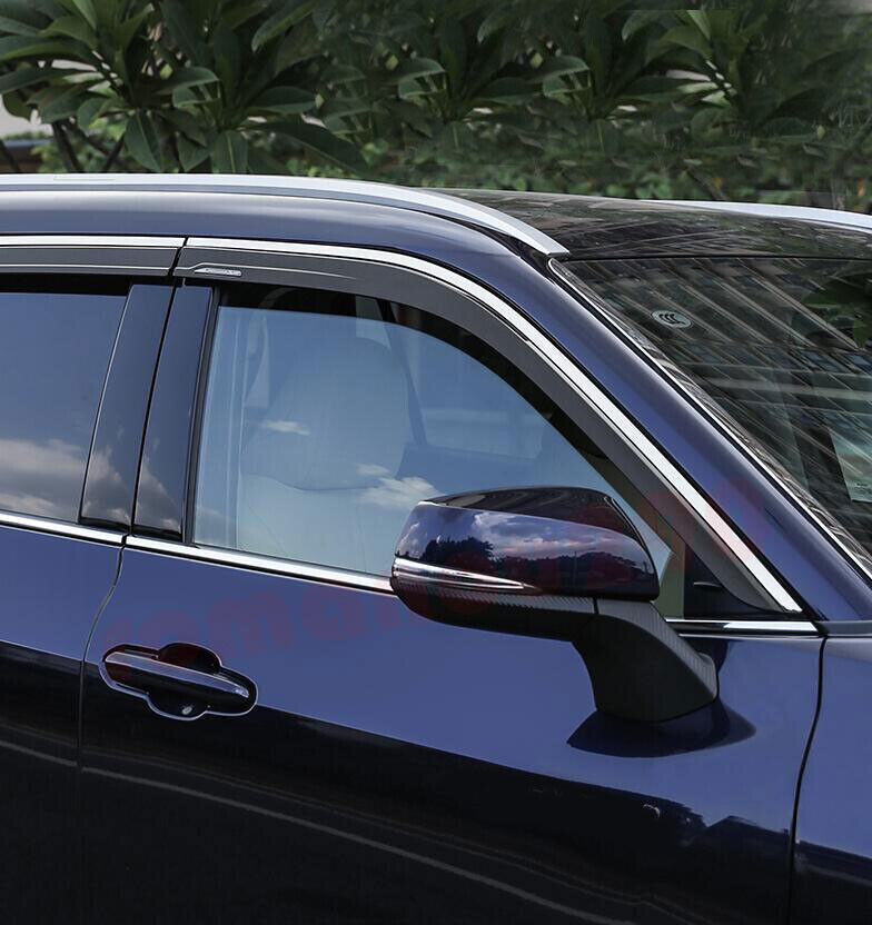 for Toyota Highlander 20-24 Window Visors Sun Rain Guard Deflector W/Chrome Trim
