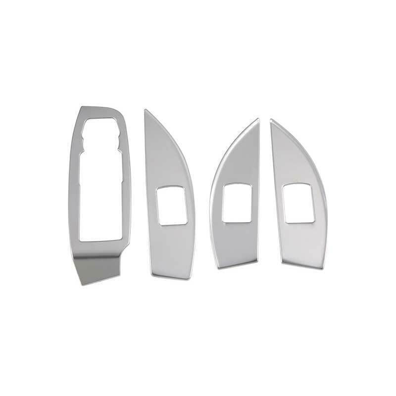 4X Window Lift Panel Switch Cover Trim Silver Steel Fit for Cadillac CT5 2020-24
