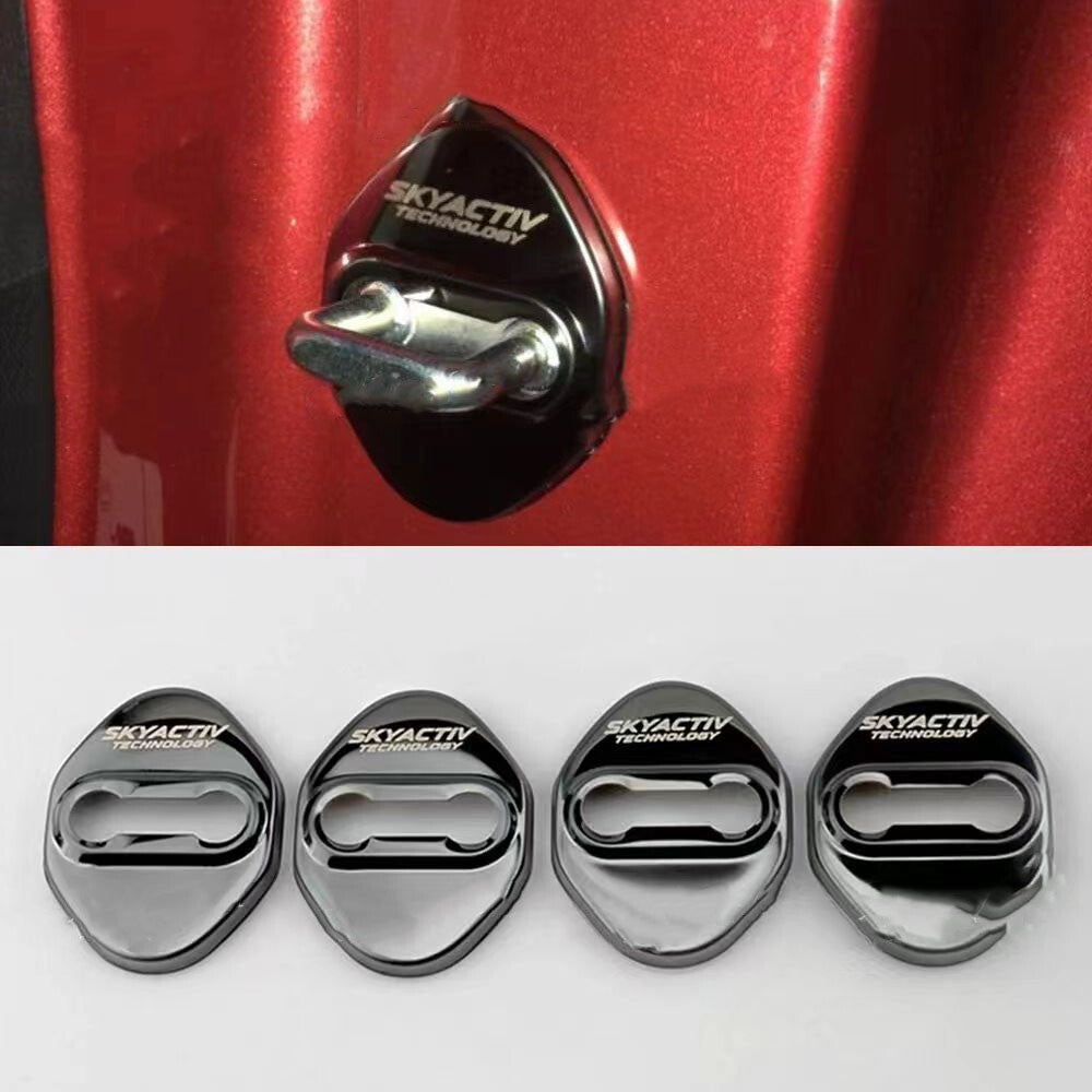 for Mazda CX30 2023 Accessories Car Door Striker Cover Lock Buckle Cap Anti-Rust