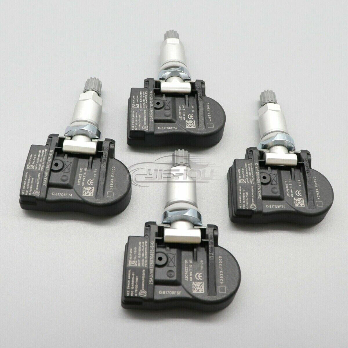 4PCS TPMS Tire Pressure Sensor 52933-F2000 for Hyundai for Elantra for Kia Rio 433MHz Q