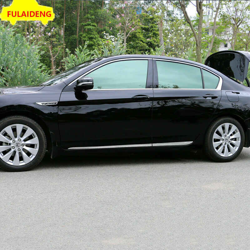 4X Chrome Car Side Door Body Molding Panel Cover Trim for Honda Accord 2014-2017