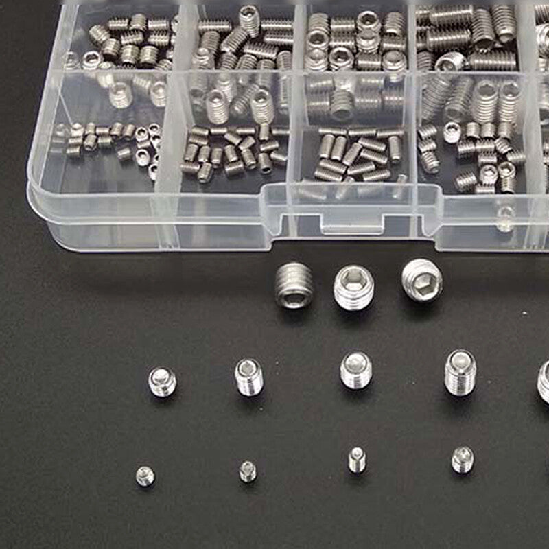 200¡ÁcSteel Head Socket Hex Set Grub Screw Cup Point Assortment Box M4 M6 Box v