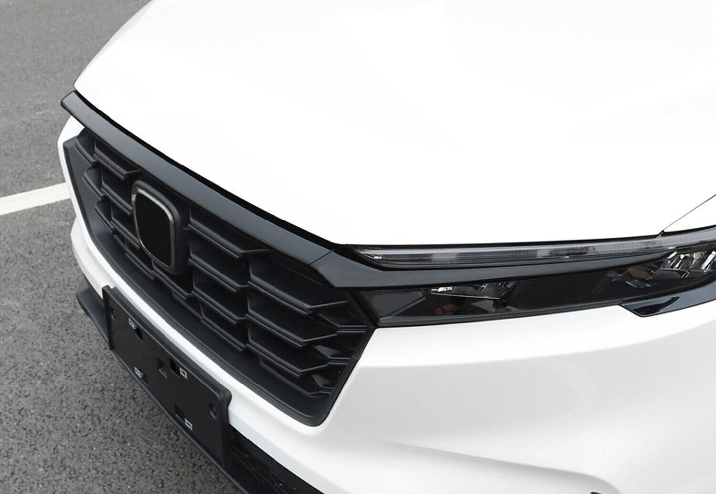 for Honda CR-V CRV 2023-2024 Glossy Black ABS Front Hood Grille Mesh Cover Trims