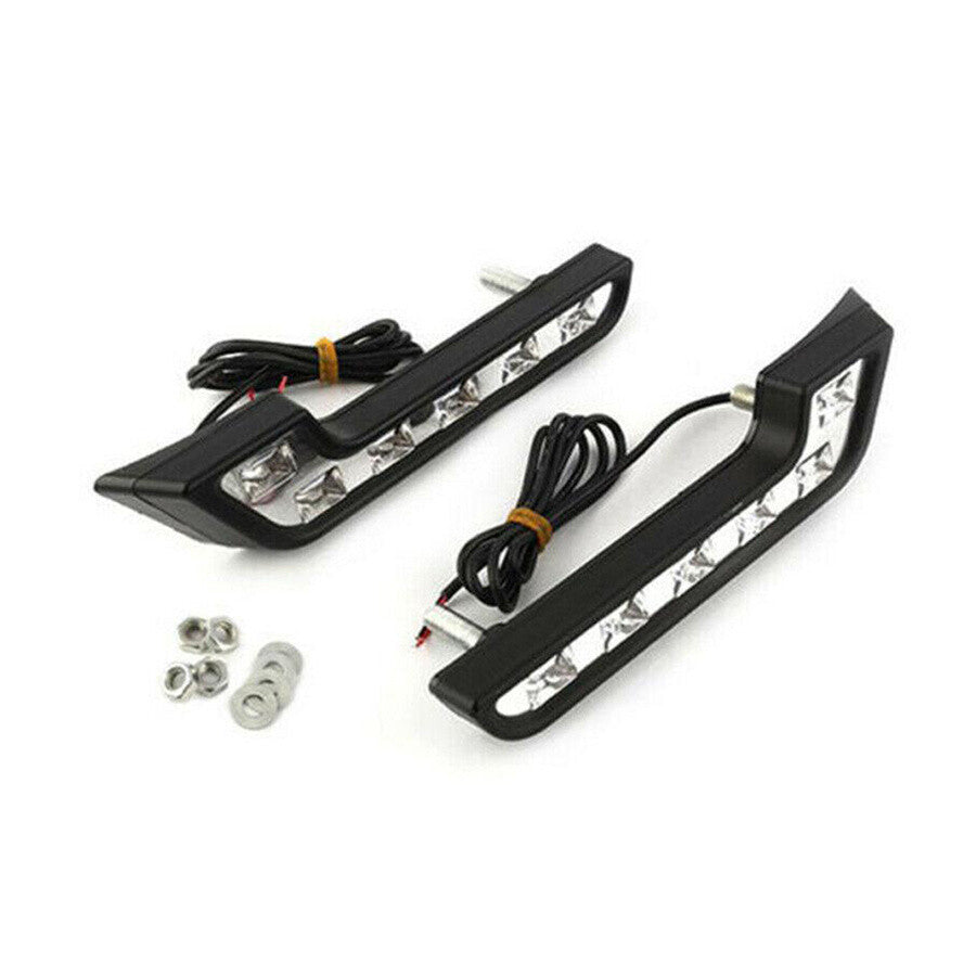 Pair Fog Lights Car Bumper Driving Front Lamps White For Front Grille Mount