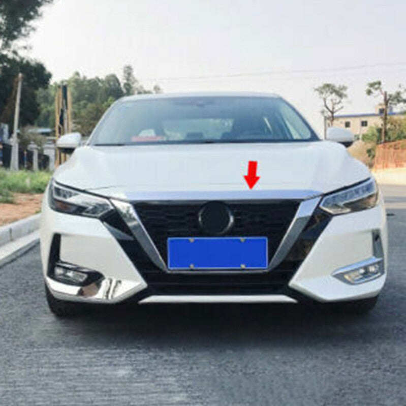 for Nissan Sentra 2020-2022 silver Front Engine Hood Grille Cover Moulding Trim