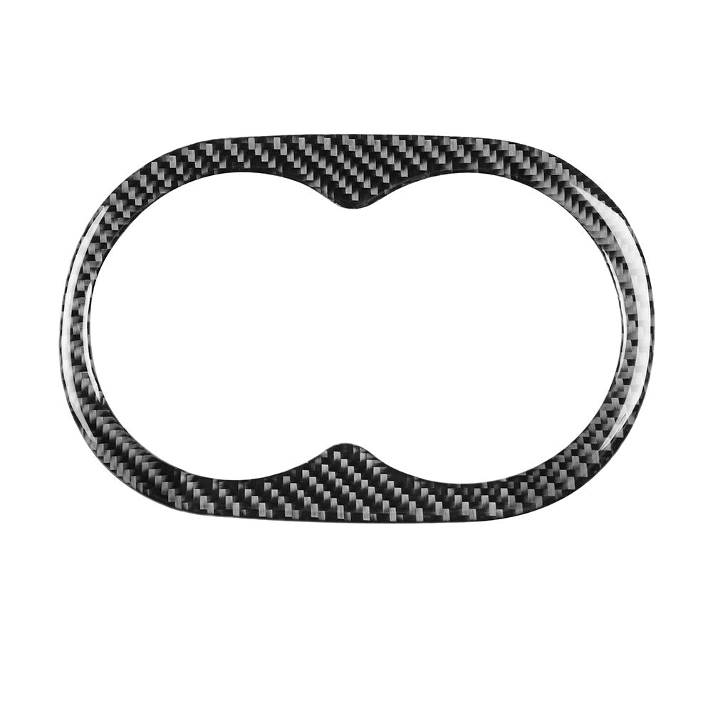 Carbon Fiber Rear Water Cup Holder Cover Trim for Dodge for Challenger 2015-2023 19