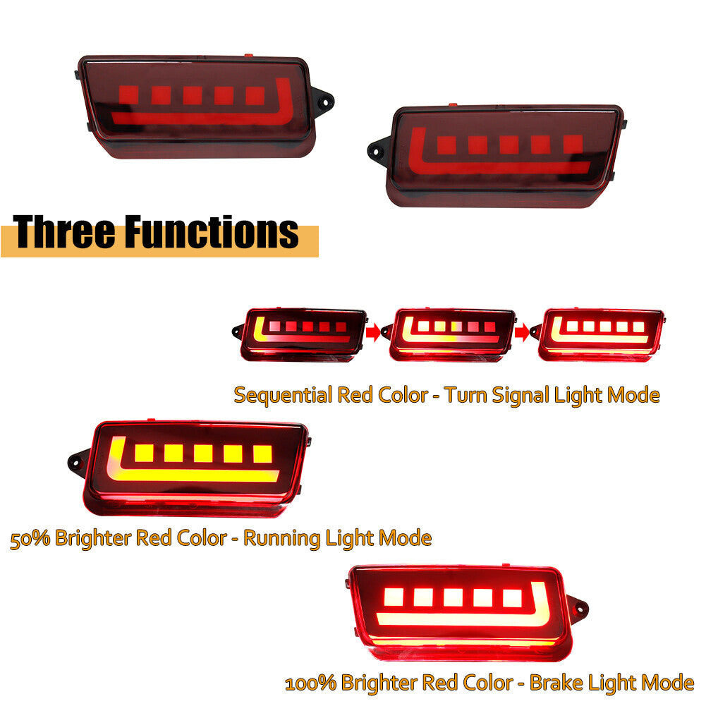 Red Lens LED Bumper Reflector Rear Light Kit for 2005 - 2010 for Jeep Grand Cherokee - v