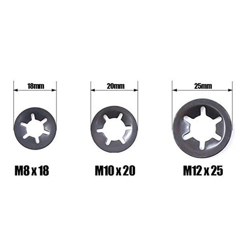 280¡Á Internal Tooth Star Push On Locking Washer Speed Clip Fastener Box M3-12 v