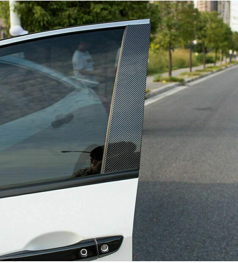 6Carbon Fiber ABS Exterior Window B-pillar panel for HONDA for Civic 10th 2016-2021