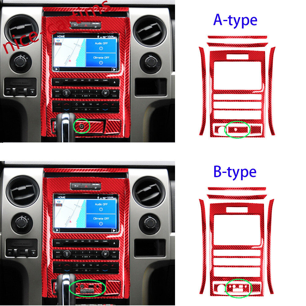 50¡ÁRed Carbon Fiber Interior Full Set Decorative Trim Kits for Ford F150 2009-14