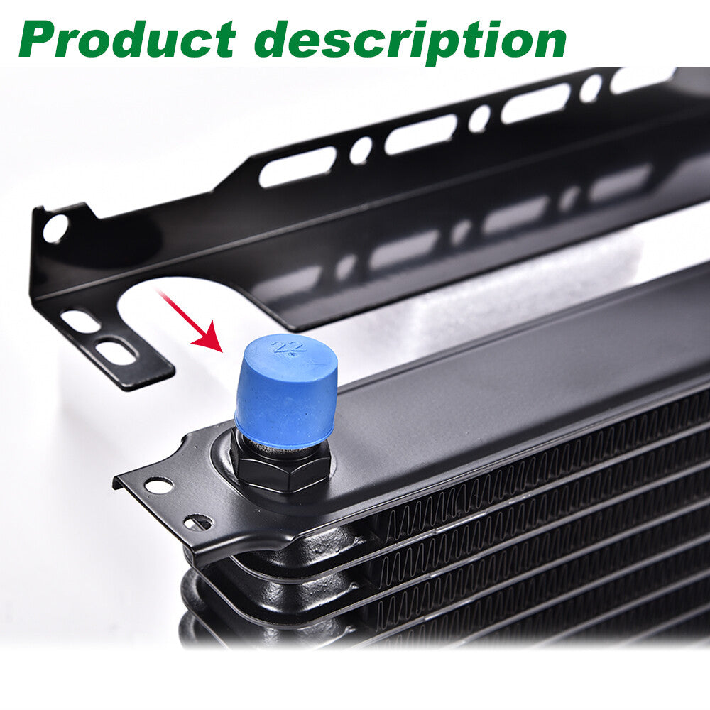 Universal Aluminum 15-row Engine 10AN Oil Cooler with Mounting Bracket Kit Q