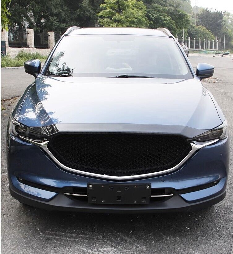 for Mazda CX-5 CX5 2017-2024 Carbon Fiber Front Bumper Upper Hood Panel Decorate