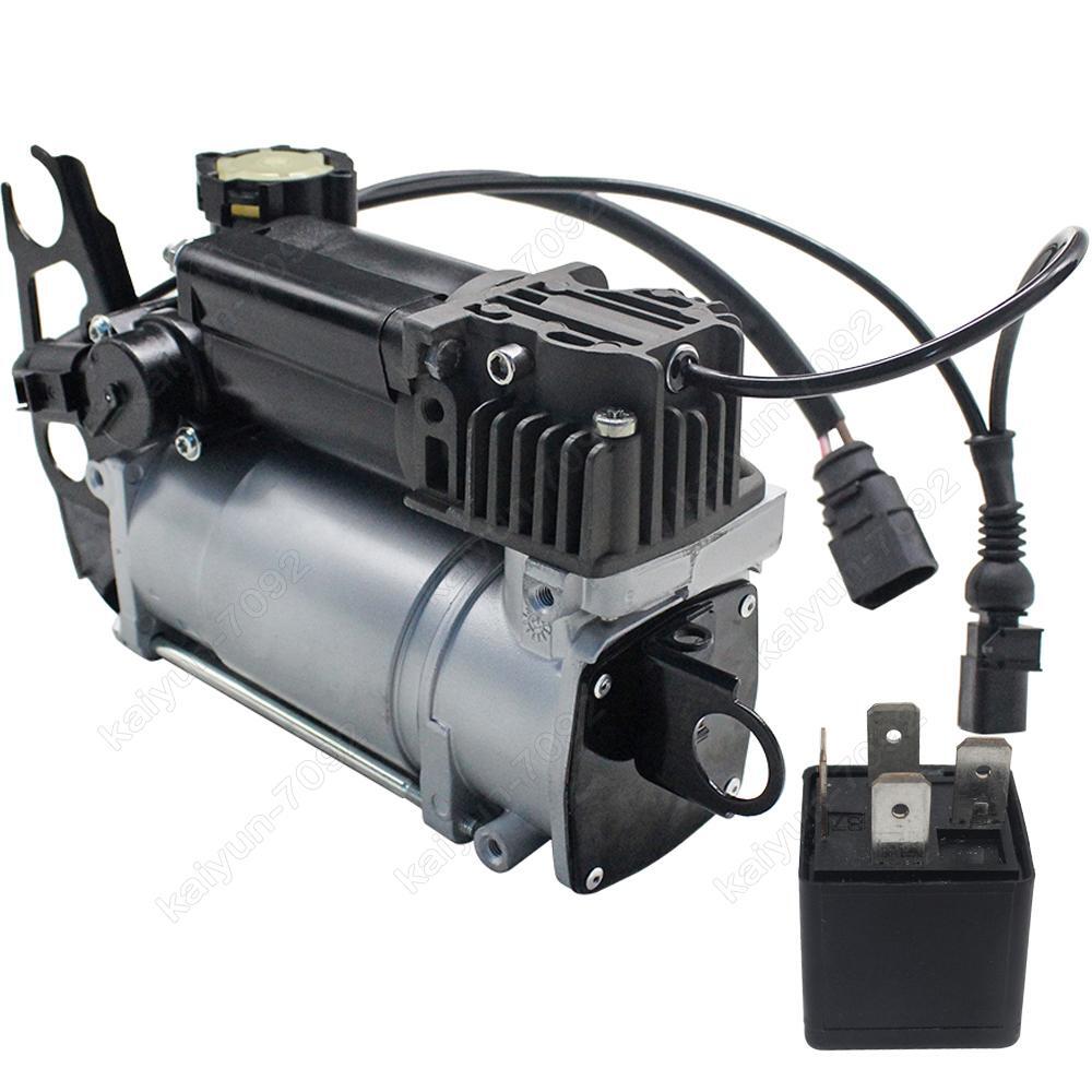Air Suspension Compressor Pump + Relay for Audi Q7 2006-15 4L0698007B 4L0698007A