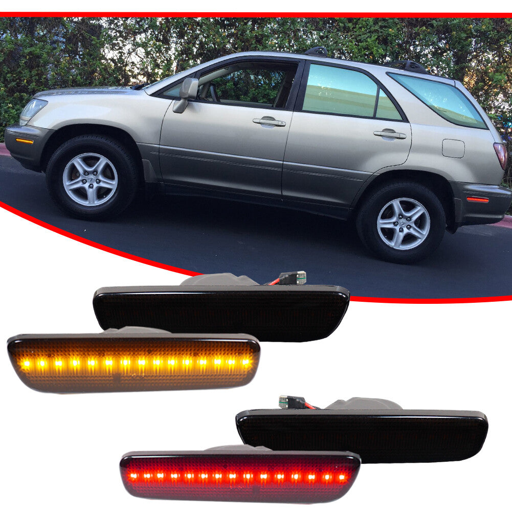 Front and rear LED fender side marker indicator light kit for 1999 - 2003 for Lexus RX300- v