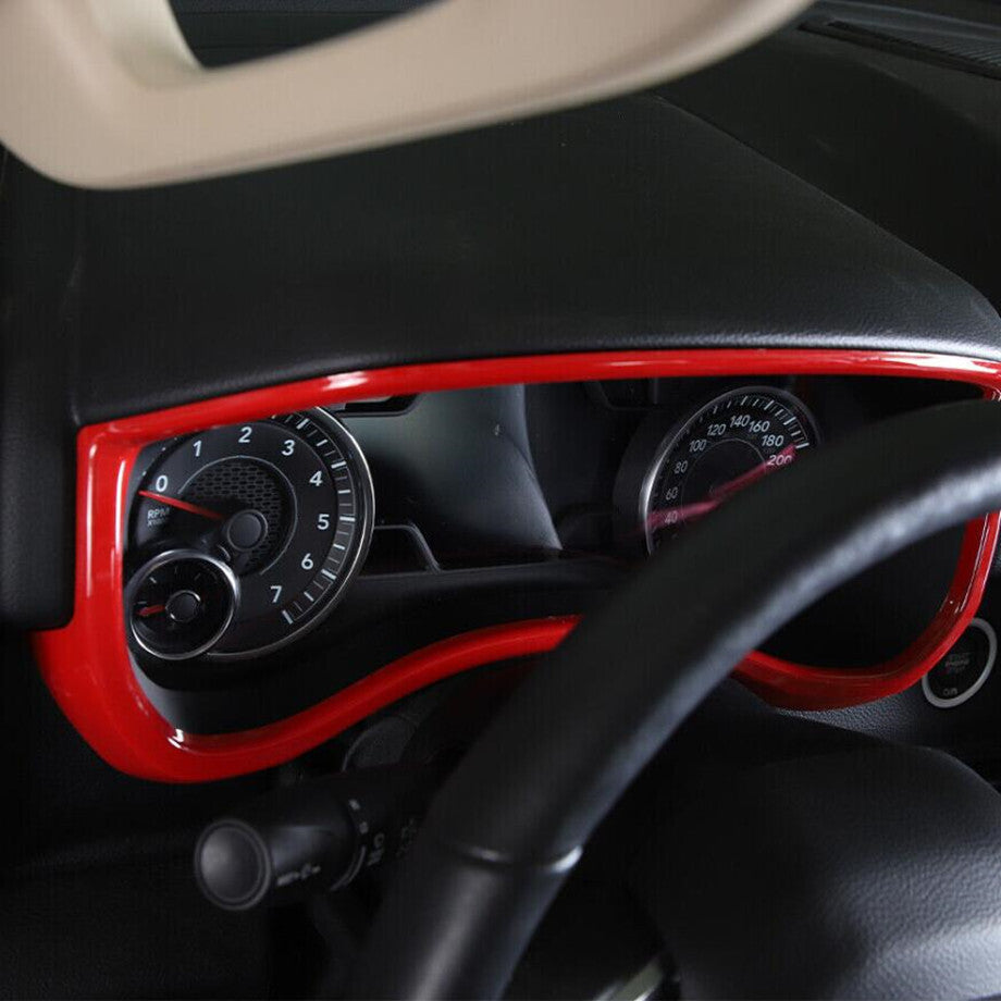 For 2019 - 2024 for Dodge for RAM 1500 Red Interior Center Console Dash Panel Cover Trim v