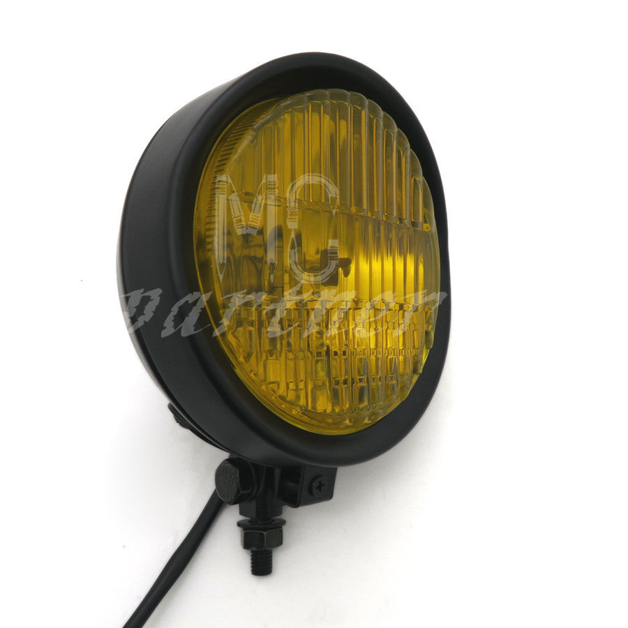 5.7 Black Retro Headlight Amber Len for Harley Old School Bobbers Custom Q