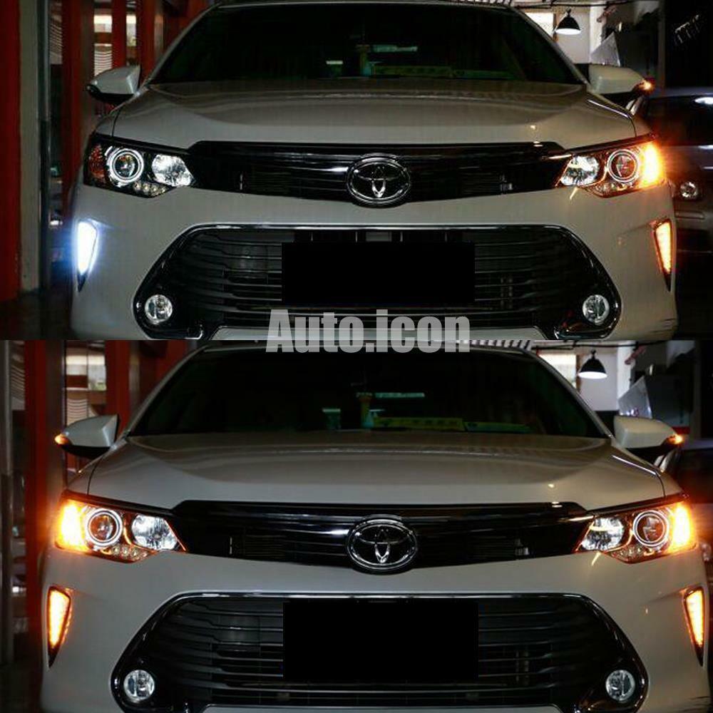 2-piece front turn signal light switch DRL LED bulb suitable for 2015 for Camry - v