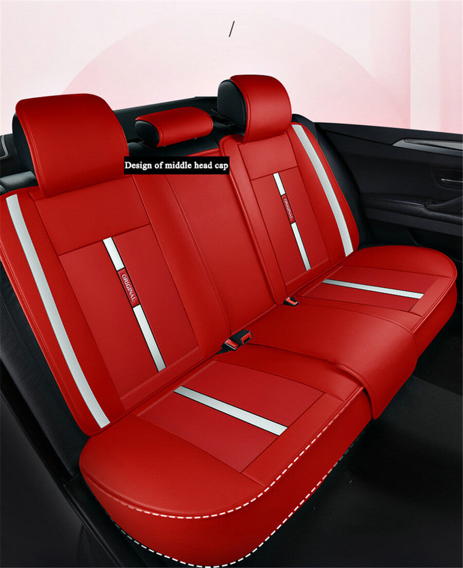 Universal Deluxe Leather 5-Seats Car for Seat Cover Front Rear Cushion Full Set US Q
