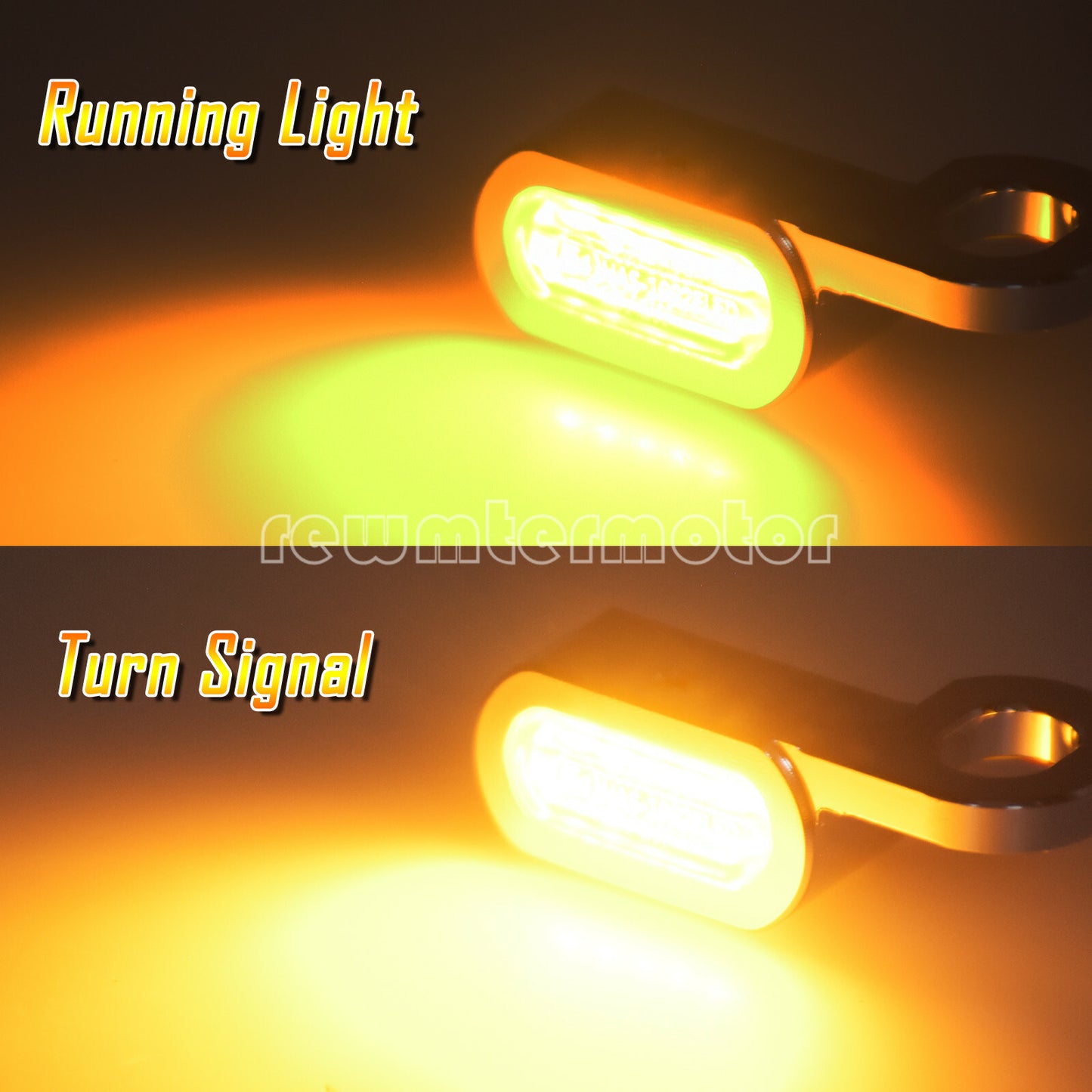 2X Chrome LED Turn Signal Indicator Running Light Fit for Harley Touring Softail Q
