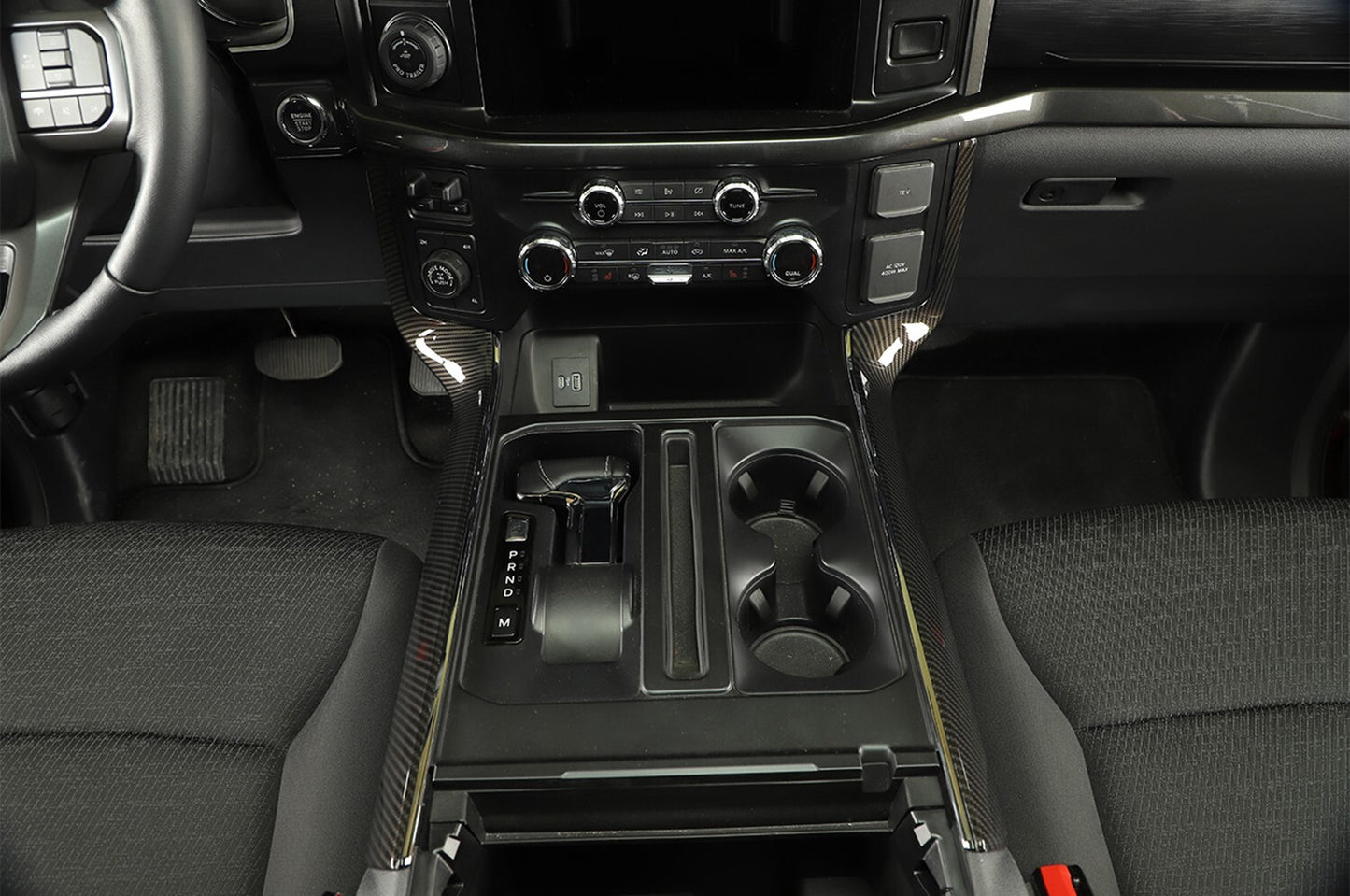 for ford F150 2021 2022 2023 Central Control Panel Cover Tirm Carbon Fiber Look