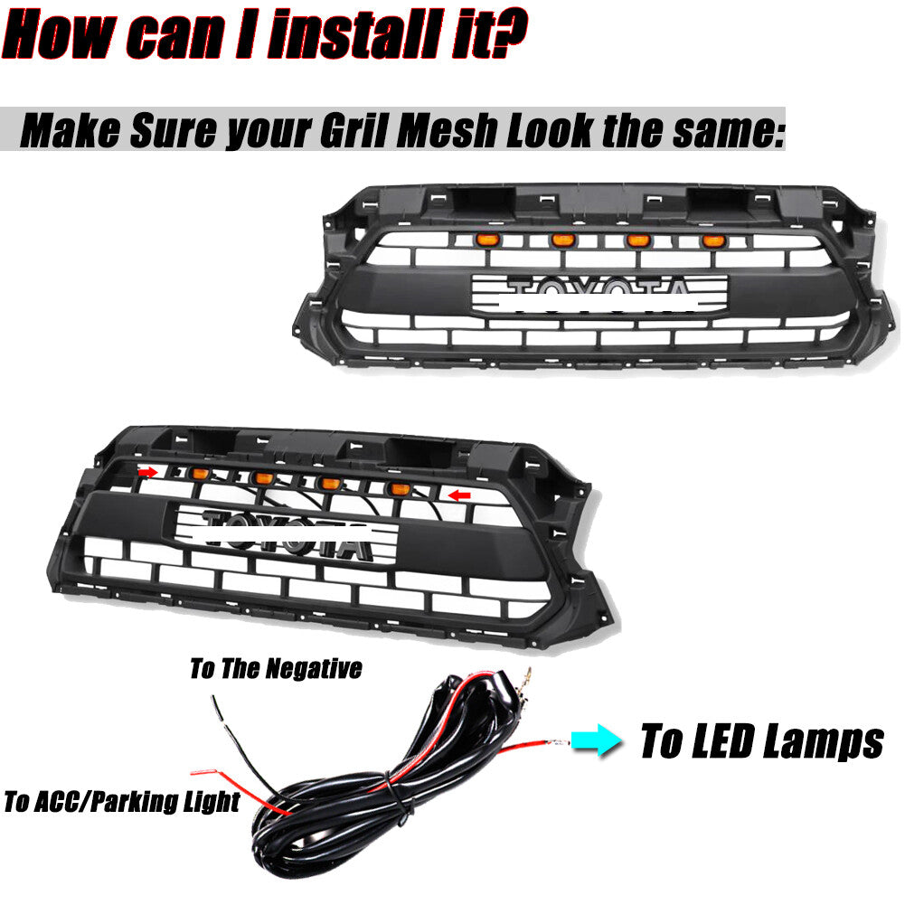 Front bumper cover grille LED light strip harness suitable for Tacoma 2012-2015 amber color- v