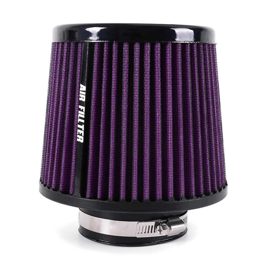 Purple 3 76mm High Flow Inlet Cold Air Intake Cone Replacement Dry Air Filter