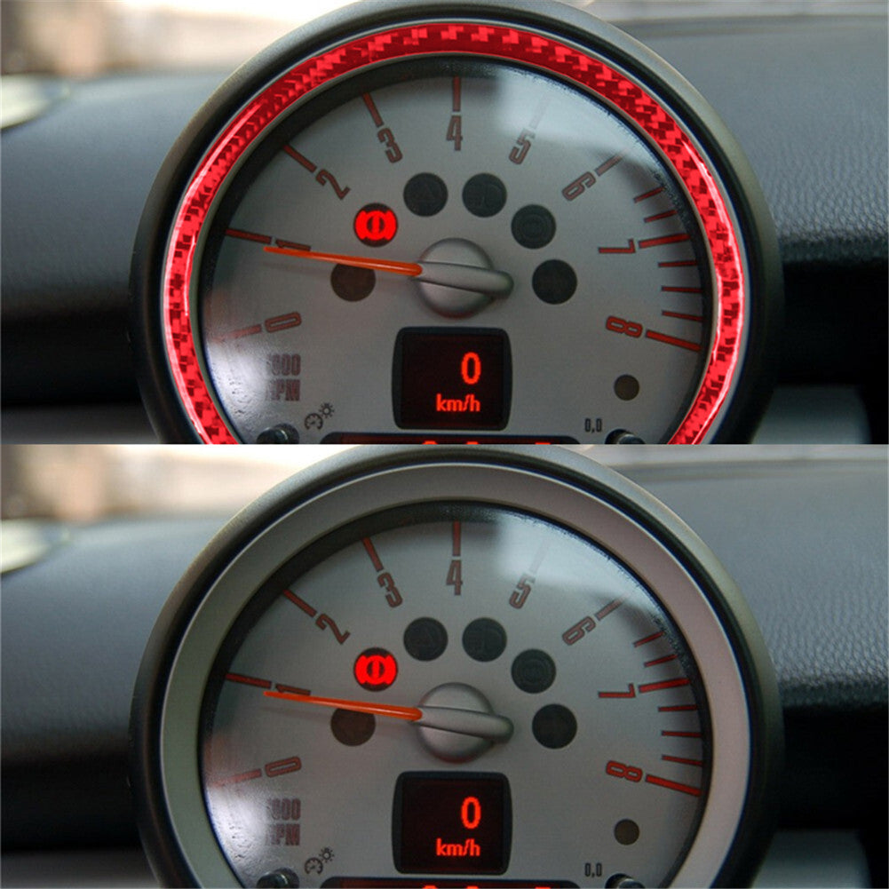 Red Carbon Fiber Speedometer Surround Trim for Mini Cooper 2007-2011