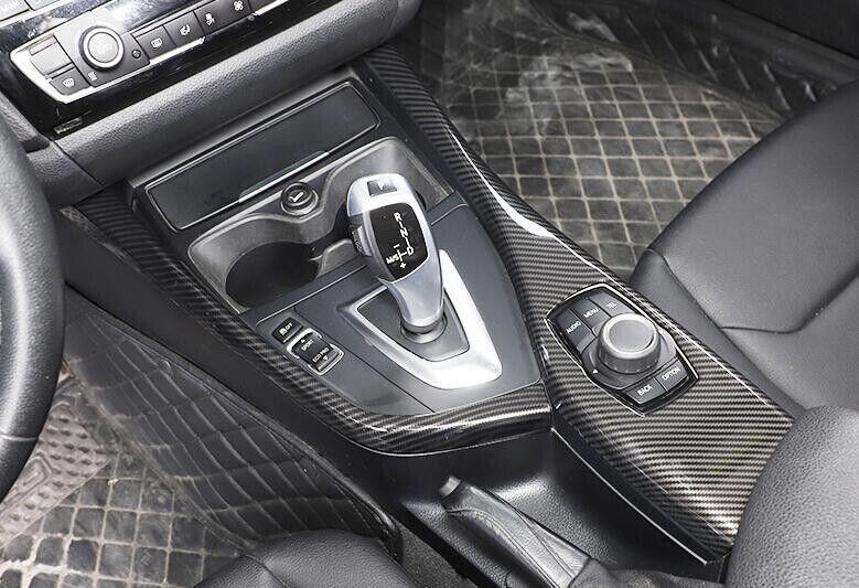 Carbon Fiber Style Central Console Gear Shift Cover Trim for BMW F20 F21 F22 F23